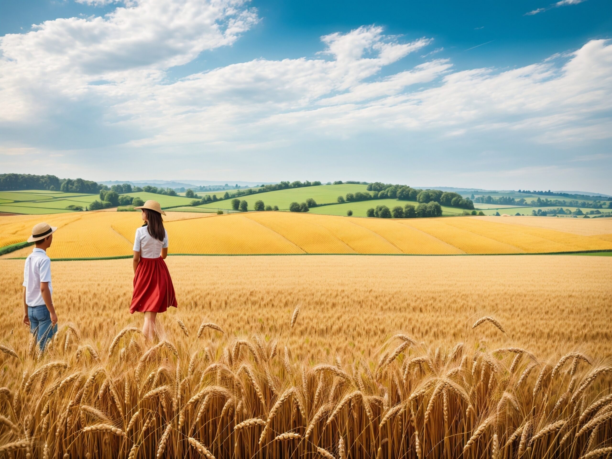 Ludzie na polu uprawnym